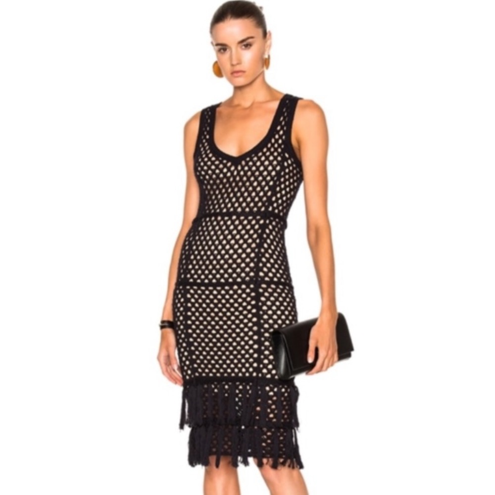 L'Agence Rhianna Crochet Midi Dress